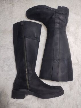 Timberland Black Leather Knee-High Waterproof Riding Boots-Sz 8
